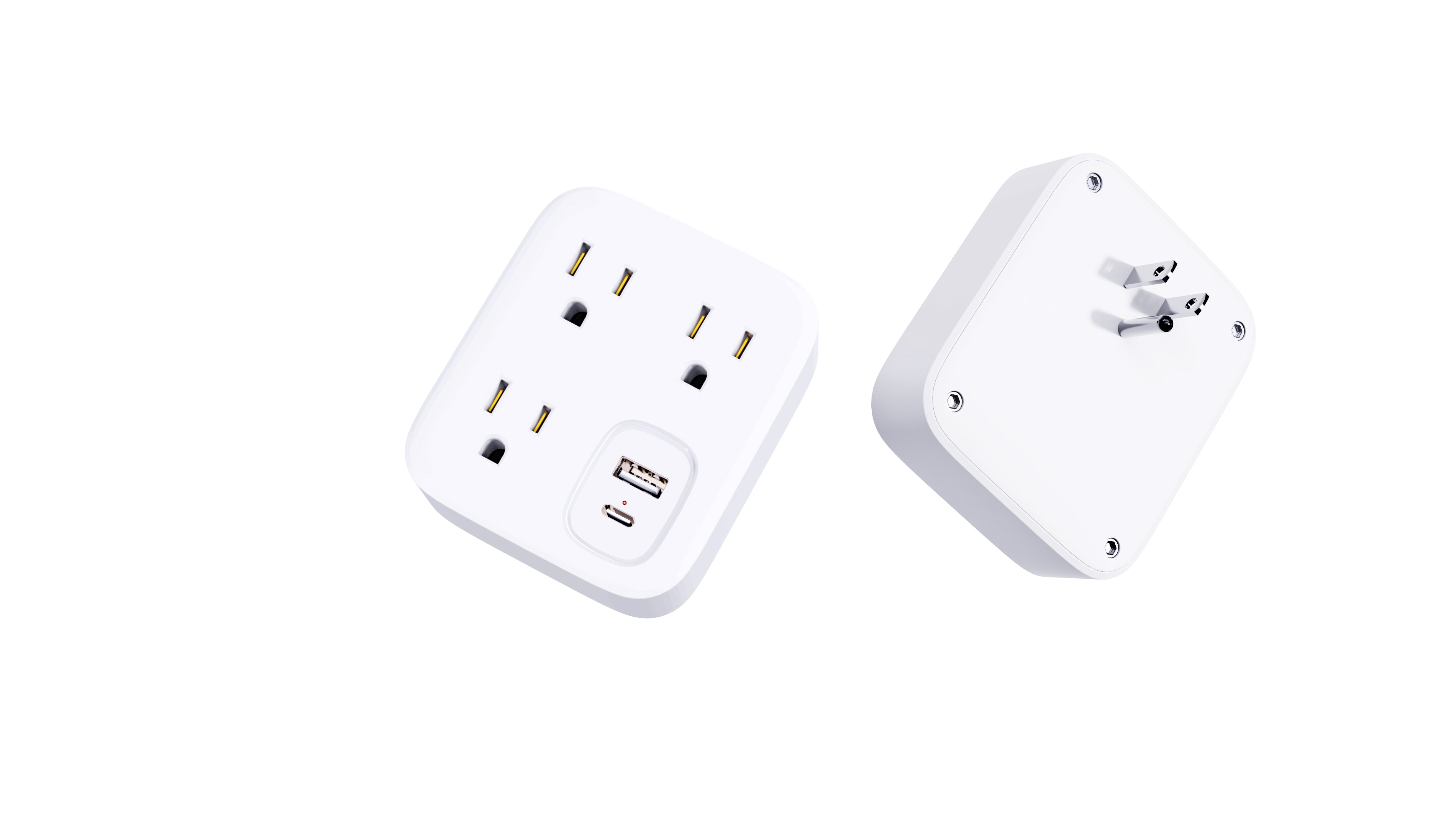 5 Port Surge Protector Wall Plate 3 AC Outlet 1 USB-A & 1 USB Type C Port